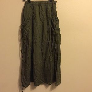 Army green skirt